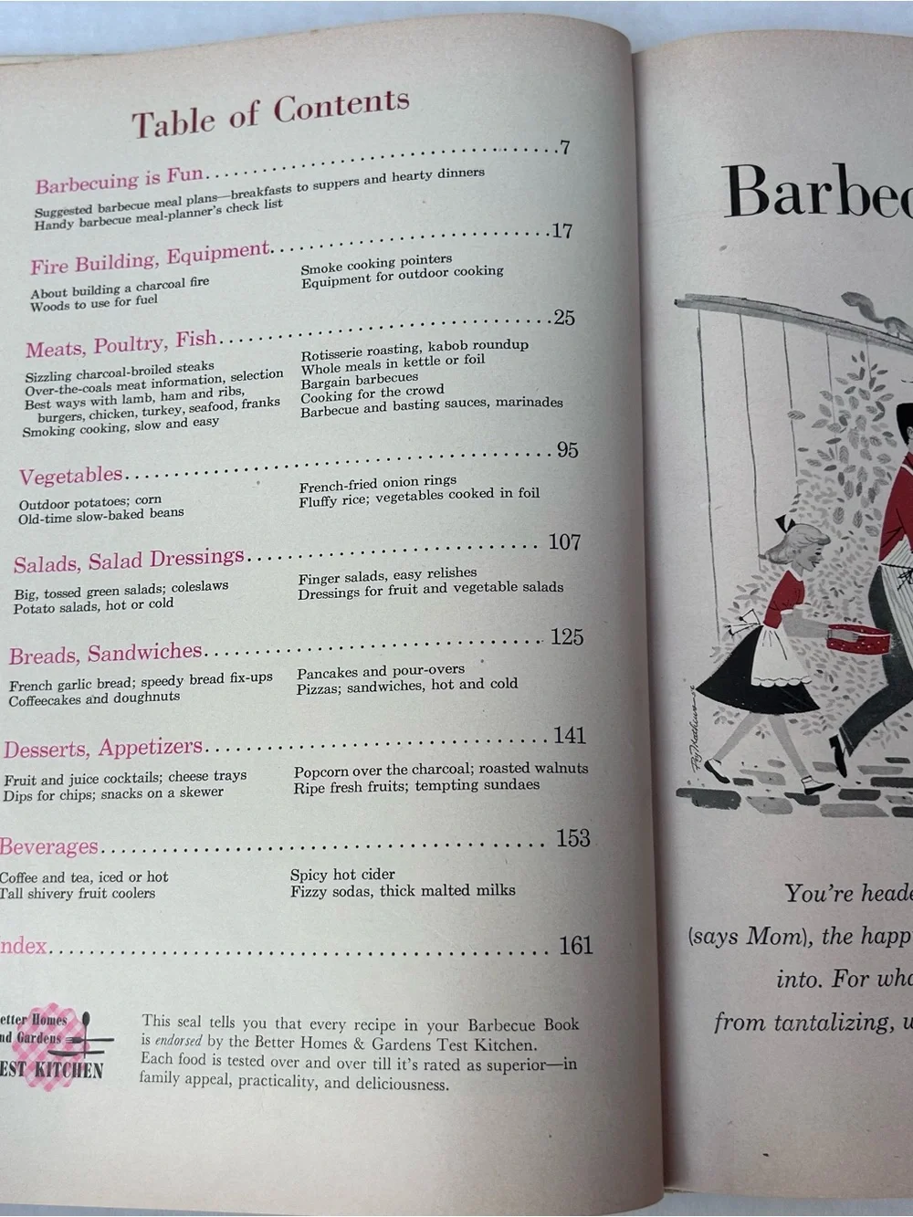 Better Homes & Gardens Barbecue Book Vintage Hardcover 1959 Recipes Cookbook